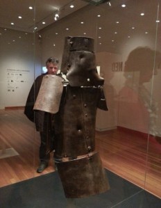 Fig 1: Ned Kelly’s armour displayed at the Bendigo Art Gallery, 1880, steel, leather. State Library of Victoria. Photo collection of author